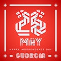 26 May, Georgia Independence Day congratulatory design with Georgian flag colors. Vector illustration