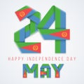 May 24, Independence Day of Eritrea congratulatory design with Eritrean flag elements. Vector illustration