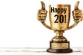 Congratulatory text: a special message with good wishes and congratulations for the 20th anniversary, reminding you of