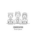 Congregation line icon Royalty Free Stock Photo