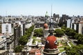 Aerial view of Buenos Aires and Plaza y Congreso de la Nacion with old domes in Buenos Aires Royalty Free Stock Photo