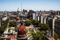 Aerial view of Buenos Aires and Plaza y Congreso de la Nacion with old domes in Buenos Aires, Argentina Royalty Free Stock Photo