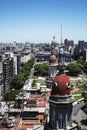 Aerial view of Buenos Aires and Plaza y Congreso de la Nacion with old domes in Buenos Aires, Argentina Royalty Free Stock Photo