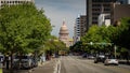 Congress Avenue in Austin with State Capitol - AUSTIN, UNITED STATES - OCTOBER 31, 2022 Royalty Free Stock Photo