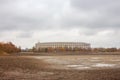 Congress Hall of Third Reich in Nuremberg, Germany. Museum of Fascism and Third Reich in Zeppelin Park. World War Two history.