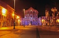 Congress square & Ursuline church, decorated for Christmas and New Years holidays, Ljubljana, Slovenia