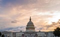 Congress in Washington DC. Capitol building. Capitol with sunset in Washington D.C. Capitol Hill street photography. Royalty Free Stock Photo