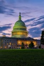 Congress in Washington DC. Capitol building. Capitol with sunset in Washington D.C. Capitol Hill street photography. Royalty Free Stock Photo