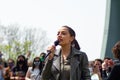Congresswoman Alexandria Ocasio-Cortez Speaking at an Earth Day Event in Astoria Queens New York