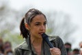 Congresswoman Alexandria Ocasio-Cortez Speaking at an Earth Day Event in Astoria Queens New York Royalty Free Stock Photo