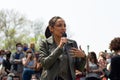 Congresswoman Alexandria Ocasio-Cortez Speaking at an Earth Day Event in Astoria Queens New York Royalty Free Stock Photo