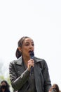 Congresswoman Alexandria Ocasio-Cortez Speaking at an Earth Day Event in Astoria Queens New York