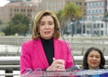 Congresswoman Emerita Nancy Pelosi speaking about the waterfront flood study and flood measures to address sea level rise