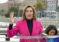 Congresswoman Emerita Nancy Pelosi speaking about the waterfront flood study and flood measures to address sea level rise