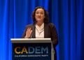 Congresswoman Katie Porter speaking at the CADEM Endorsing Convention in Sacramento, CA