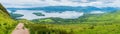 Panoramic sight from Conic Hill, over Loch Lomond, Scotland. Royalty Free Stock Photo