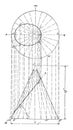 Conic Section Ellipse. vintage illustration