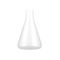 Conical flask isolated on white background. Erlenmeyer flask. Laboratory flask.