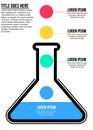 Conical flask science concept info graphic template