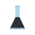 Conical flask test tube with oil flat icon Royalty Free Stock Photo