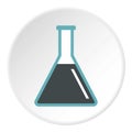 Conical flask test tube with oil icon circle Royalty Free Stock Photo