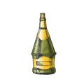 Conical Hand Drawn Color Bottle Of Wine Vector Royalty Free Stock Photo