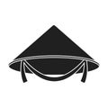 Conical hat icon in black style isolated on white background. Hats symbol stock vector illustration.