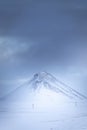 Conical Icelandic volcano set in wilderness near Lake Myvatn Royalty Free Stock Photo