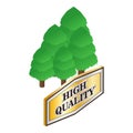 Coniferous forest icon isometric vector. Evergreen tree and high quality mark Royalty Free Stock Photo
