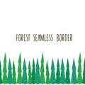 Coniferous forest seamless border, fir-trees Royalty Free Stock Photo
