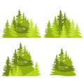 Coniferous forest silhouette template Royalty Free Stock Photo