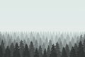 Coniferous forest silhouette template. Vector illustration. Royalty Free Stock Photo