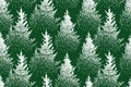 055_Winter Seamless Pattern with Fir Trees and Pines in Snow Royalty Free Stock Photo