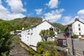 Coniston town Lake District England uk blue sky summer day