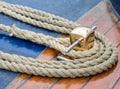 CONISTON WATER, LAKE DISTRICT/ENGLAND - AUGUST 21 : Rope on the Royalty Free Stock Photo