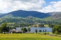 Coniston Water and mountains Lake District England uk Royalty Free Stock Photo