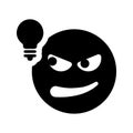 Conjectural, conjecture, emoji icon. Black vector graphics Royalty Free Stock Photo