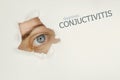 Conjuctivitis disease poster with blue eye on left