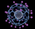 The conjugation of fullerene with well-established drug molecules Royalty Free Stock Photo