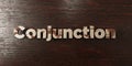 Conjunction - grungy wooden headline on Maple - 3D rendered royalty free stock image