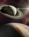 Conjunction of Jupiter and Saturn Royalty Free Stock Photo