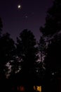 Conjunction of the Moon, Venus, and Jupiter over Flagstaff, Arizona