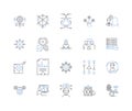 Conjunction line icons collection. And, But, Or, Nor, Yet, Either, Neither vector and linear illustration. Moreover