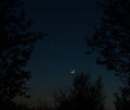 Conjunction of Moon and Venus Royalty Free Stock Photo