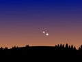 Conjunction of Venus and Jupiter Royalty Free Stock Photo