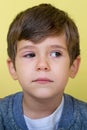 Close-up of kid 4 years old with conjunctivitis.