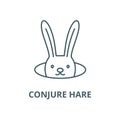 Conjure hare line icon, vector. Conjure hare outline sign, concept symbol, flat illustration