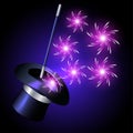 Conjurer hat with sparkle fireworks