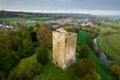 Conna Castle in county Cork, Ireland, is a ruined five storey square tower house about 85 feet tall built in 1550 Royalty Free Stock Photo