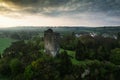 Conna Castle in county Cork, Ireland, is a ruined five storey square tower house about 85 feet tall built in 1550 Royalty Free Stock Photo